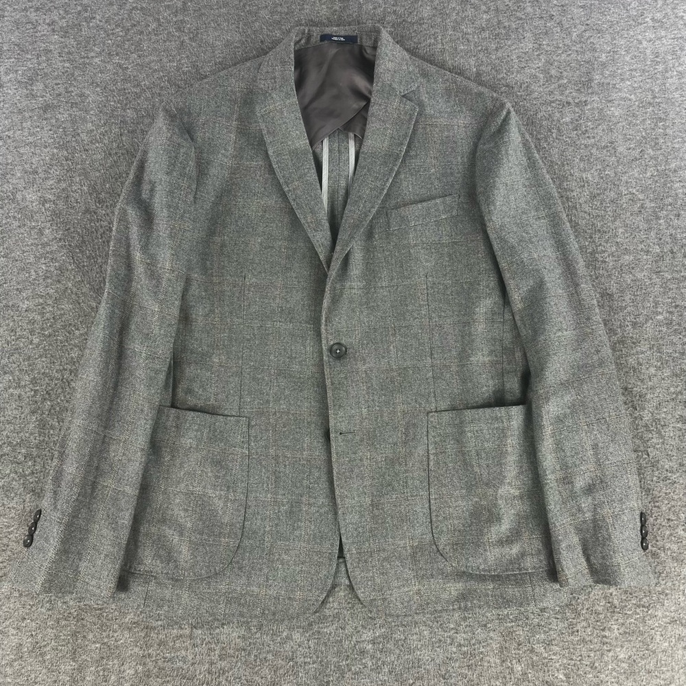 Lanificio di Pray 1901 Wool Sport Coat 44R Gray Check Unstructured Blazer